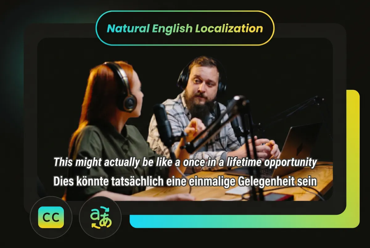 German video localization workflow generating natural English subtitles